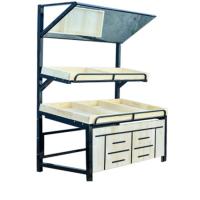 Buy cheap Supermarket Fruit And Vegetables Shelves Wood And Cold Rolled Steel product