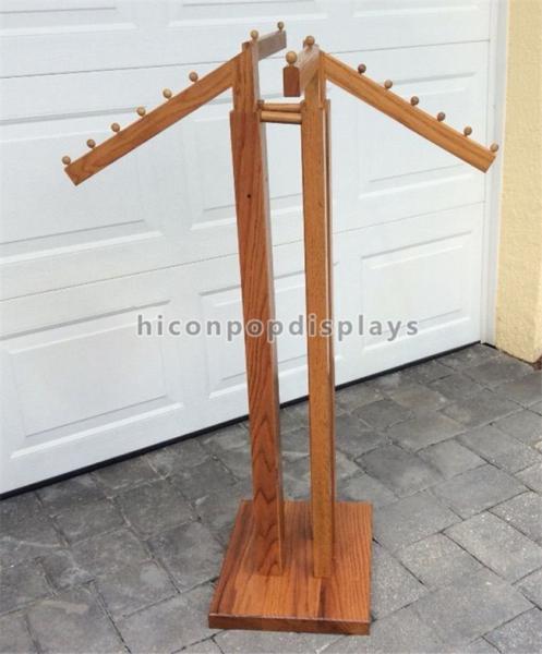 Buy cheap Floor Standing Retail Clothing Racks 4 - Way Oakwood High End Store Fixtures from wholesalers