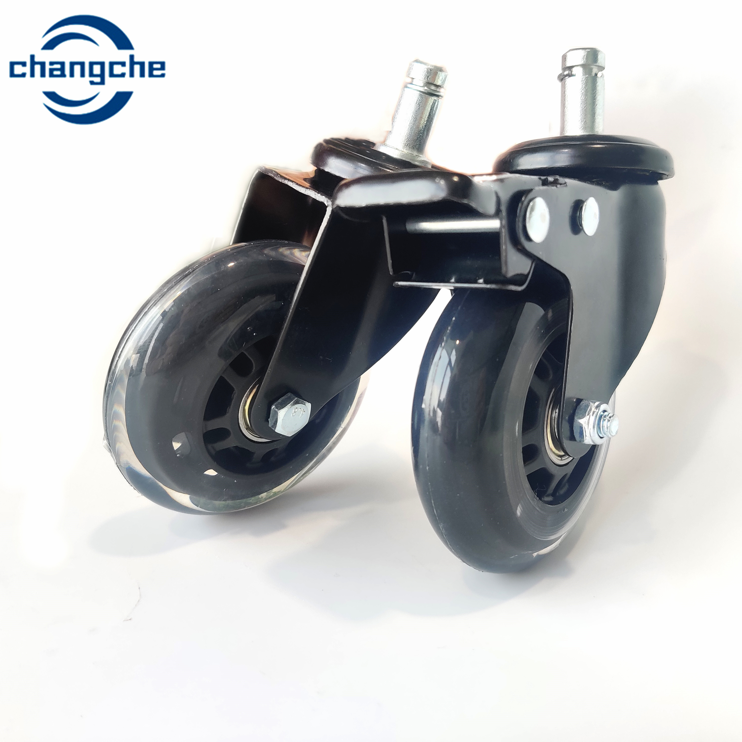 25kg Load Capacity Swivel Castor Wheels PVC / tPR / Rubber Threaded Stem Mount Type