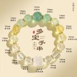 Crystal Gemstones Bracelet,Anxiety Stress Relief Bracelet Handmade Purple