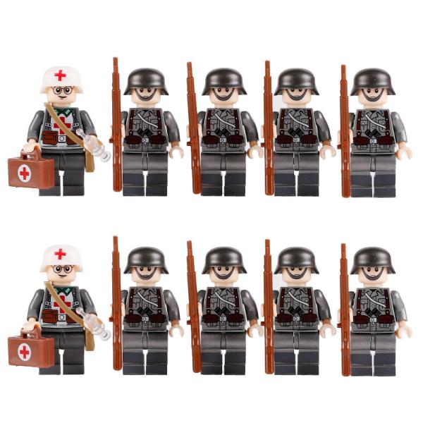 Bricks WW2 military building blocks German soldier medical army weapon guns set