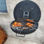 Dia 1000mm Portable Folding Wall Mounted Bbq Grill For Garden Cooking