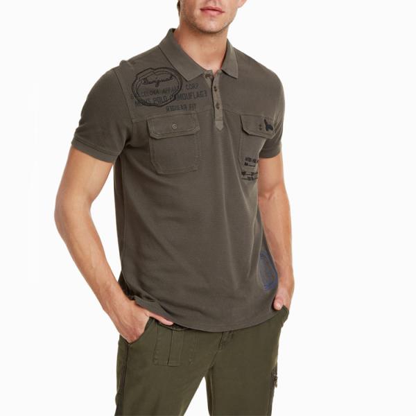 Buy cheap High quality 2019 fashion mens clothing 100% cotton premium short-sleeved polo shirt from wholesalers