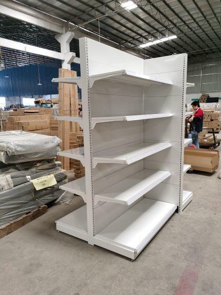 Buy cheap Milk White Convenience Store Display Shelves Retail Store Godolas from wholesalers