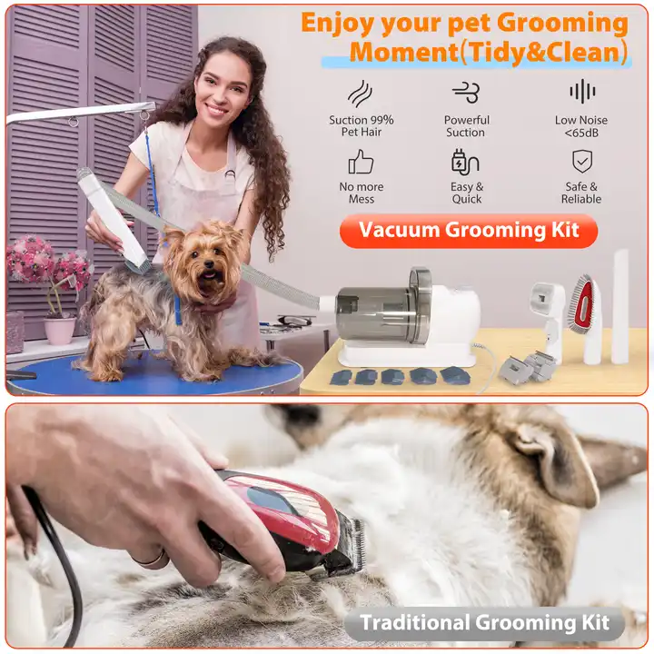 Low Noise Pet Grooming Vacuum Electric Clippers for Easy and Stress-Free Grooming