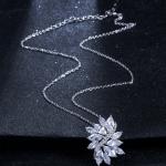 Silver Color Necklace Chains English Letter Alphabet Neck Pendants Women CZ