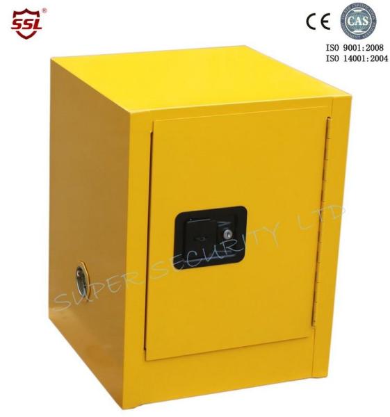 Yellow Powder Coated Flammable Chemical Storage Cabinets For Laboratory , Bench