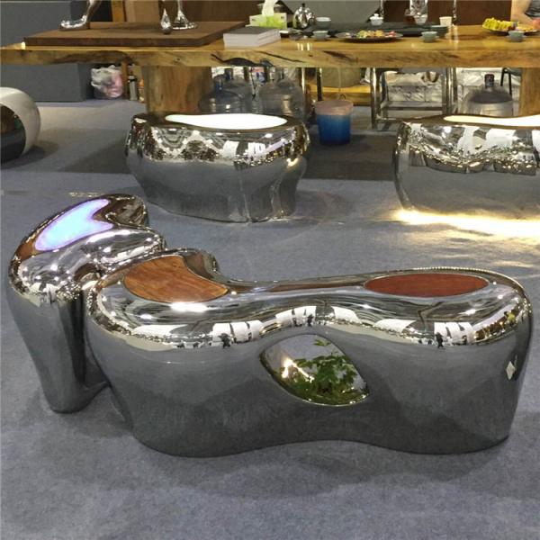 Buy cheap Abstract Mirror Stainless Steel Sculpture Creative Outdoor Park Chair from wholesalers