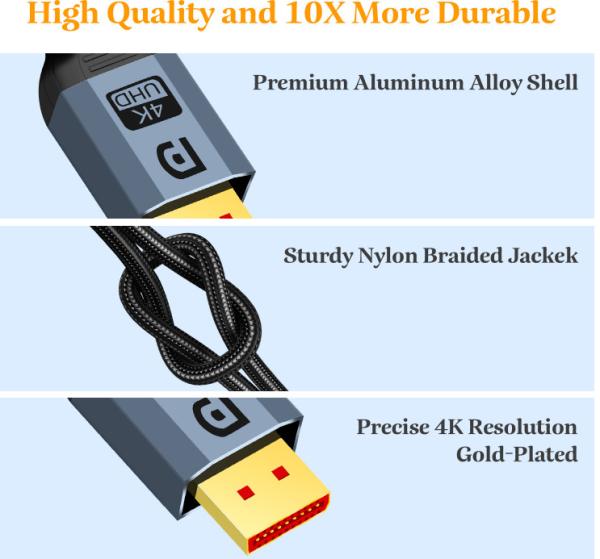 Buy cheap 4k 60hz 28AWG Display Port Cable Ultra HD For Gaming Monitor from wholesalers