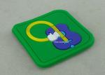 Soft PVC Awards 2D PVC Coaster Fridge Magnet , Green Plastic 3D Keychain