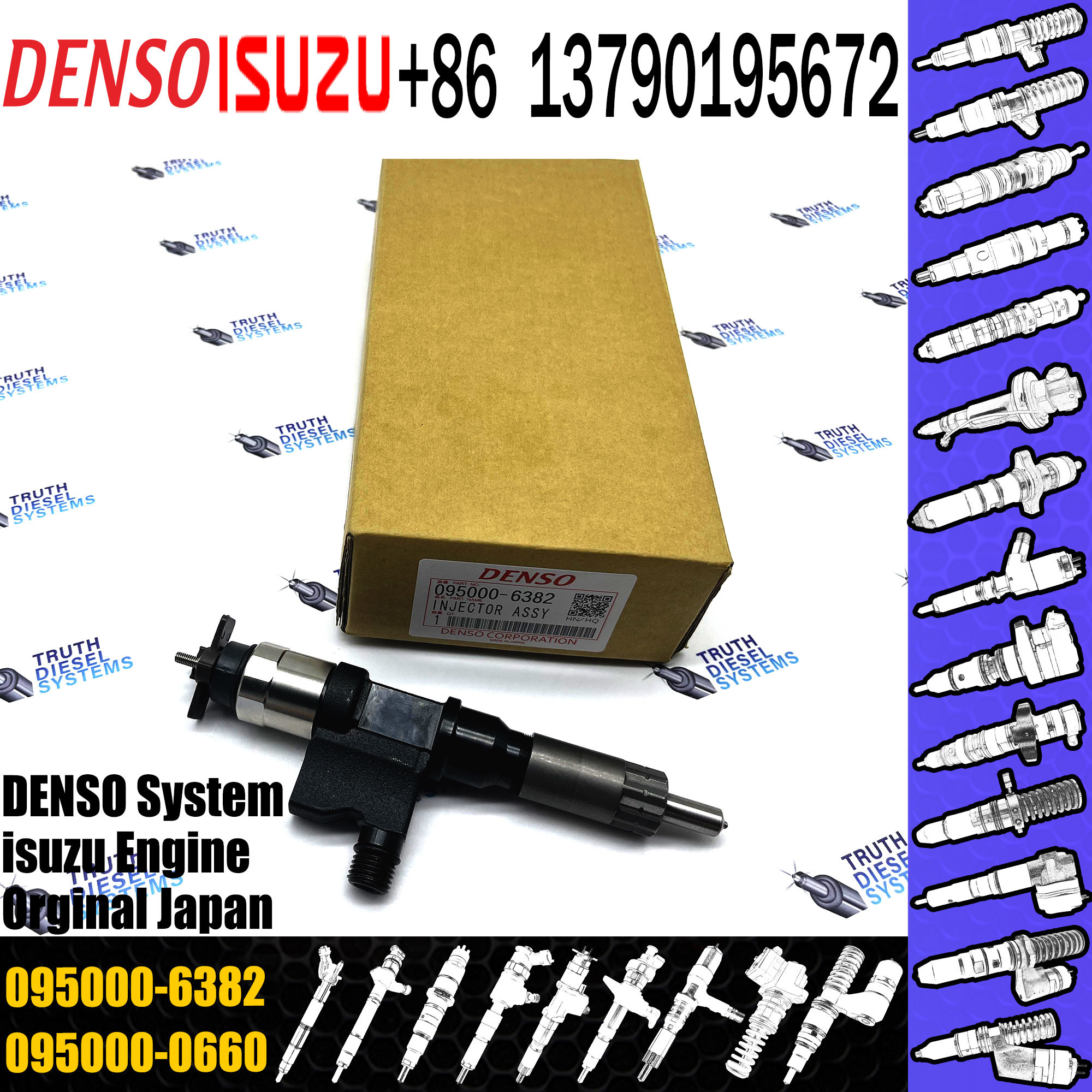 Fuel Injector 8976097902 8-97609790-2 095000-6382 for 4KH1 Engine Parts