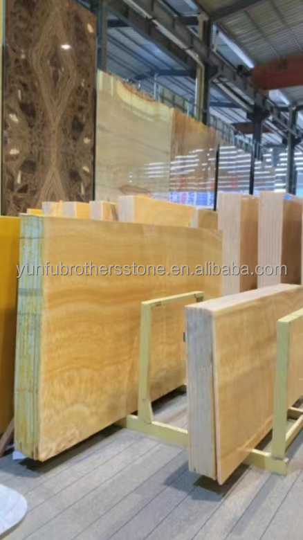 Surface Finishing Polished Design Backlit Orange Jade Stone for Basin and Dining Table