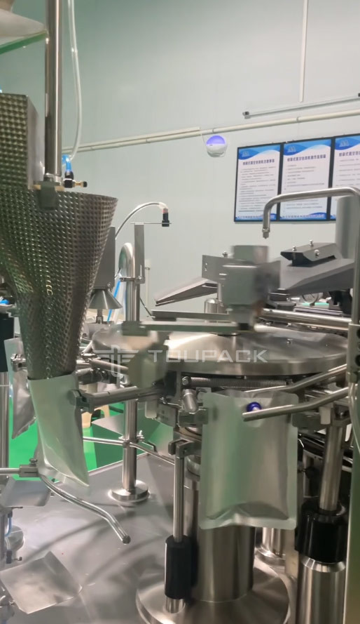 Rotary Vacuum Bag Packaging Machine Beef Cubes Weighing And Packaging System Multihead Weigher