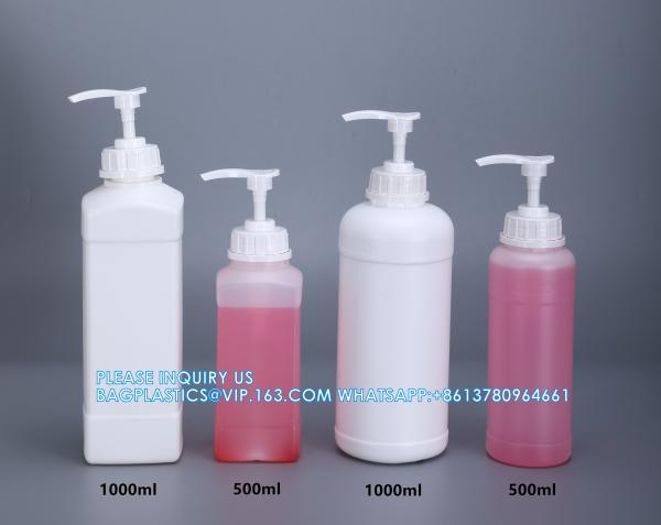 Buy cheap 1L Plastic HDPE Bottle For Shampoo Hair Liquid Packaging With Pump Lid PUMP SPRAYER Plastic Screw Cap from wholesalers
