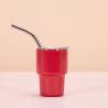 Buy cheap Mini Shot Tumblers 2OZ White Red Green Shot Glasses With Straws Stainless Steel Xmas Party Cups For Home Bar Tea Coffee Cocktails Drinks Gift Supplies from wholesalers