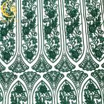 Customized Emerald Green Embroidery Lace Fabric Beaded Sequined Decoration