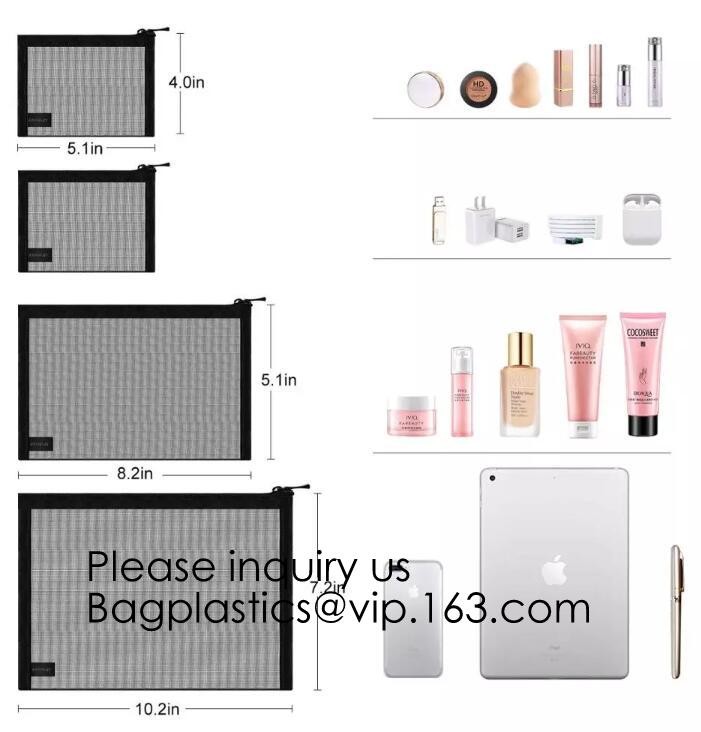 Portable Waterproof Travel Makeup Organizer Bags,Mesh Transparent Design Toiletry Bag for Women Toiletry Bag Makeup Bag