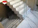 Villa Interior Stair Railing Made of Natural Marble Stone and Calacatta Gold