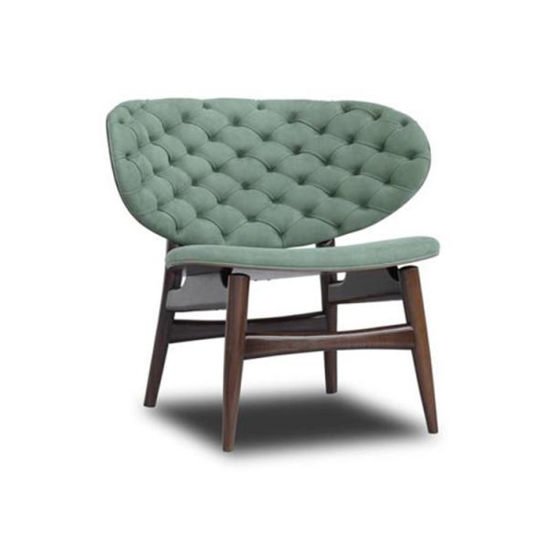 Buy cheap Artistic Dalma Tufted Back Chair , Wood Curved Lounge Chair Rust Treatment Steel from wholesalers