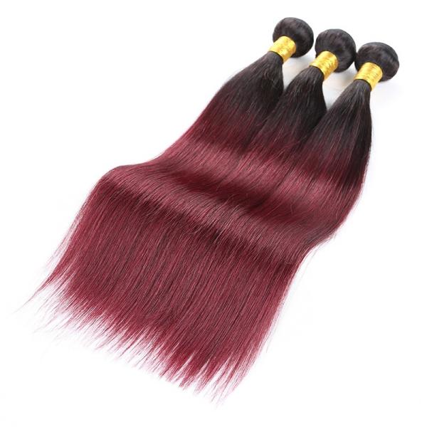 Buy cheap Brazilian Virgin Ombre Hair Weave Ombre Human Hair Extensions 12" To 26" from wholesalers