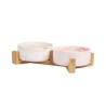 Buy cheap Eco Friendly Marble Ceramic Raised Dog Bowls With Wooden Stand from wholesalers