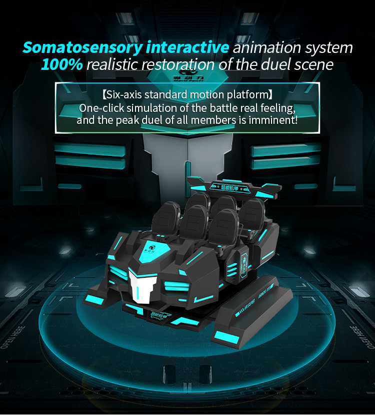 9d VR Theme Park Cinema Virtual Reality Roller Coaster Simulator 6 Seats Vr Game Machine
