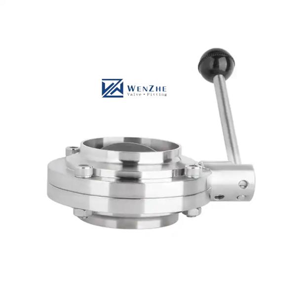 Buy cheap Food Grade Sanitary Stainless Steel Butt-Weld Butterfly Valve with Welding Connection from wholesalers