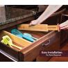 Buy cheap adjustable bamboo wooden silverware drawer organizers drawer dividers from wholesalers