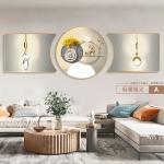Waterproof Canvas Crystal Porcelain Painting 3 Pieces Fortune Tree Elk For Home