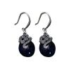 Buy cheap Women Retro Sterling 925 Silver Synthetic Sapphire Marcasite Drop Earrings (029331) from wholesalers