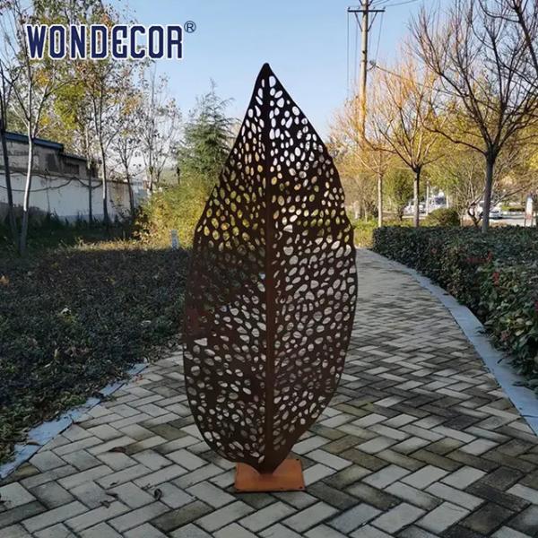Buy cheap 3D 2D Corten Steel Sculpture Modern Metal Leaf Garden Sculpture from wholesalers