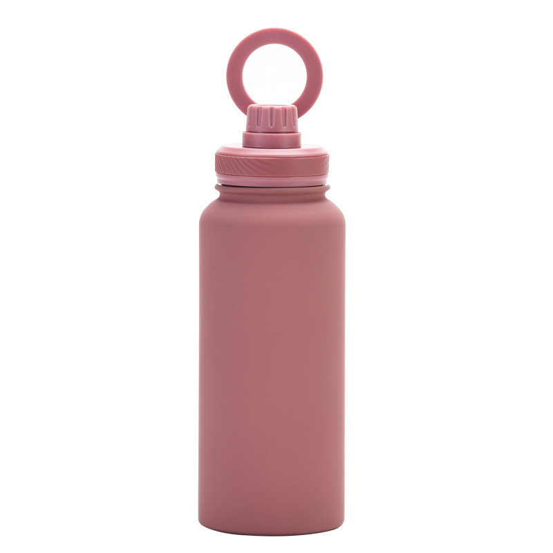 2024 New Magnetic Insulation Cup Mobile Phone Holder Water Cup Large Capacity 1L Large Mouth Stainless Steel Sports Wate