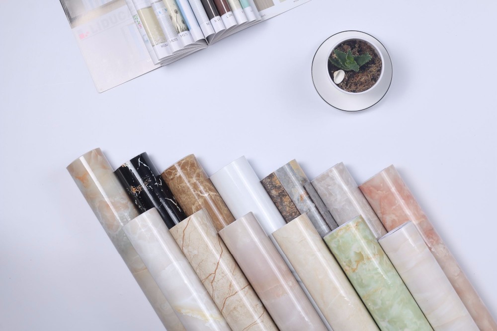 High Glossy and Matt Marble Design Decorative Stickers for Furniture Decor