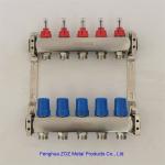 5 Port Stainless steel water underfloor heating manifold , 304 stainless steel