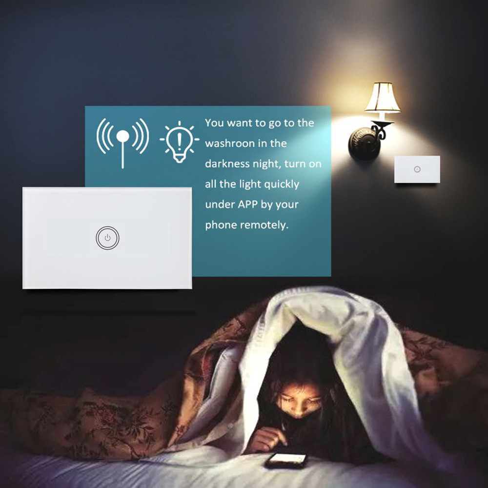 Home Wireless Compatible Wifi Wall Switch 3 Gang Alexa / Google Assistant Phone 4G 5G