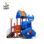 PVC Coated Outdoor Kids Slide Playground Equipment Anti Crack