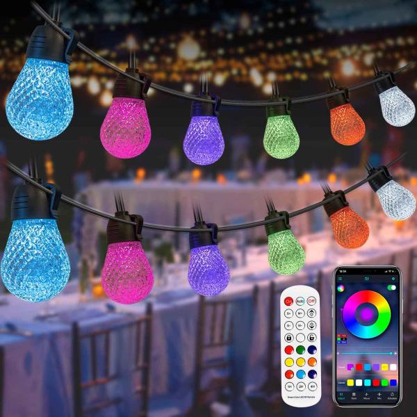 Buy cheap Wedding Outdoor RGB String Light 49FT Waterproof Remote Control from wholesalers