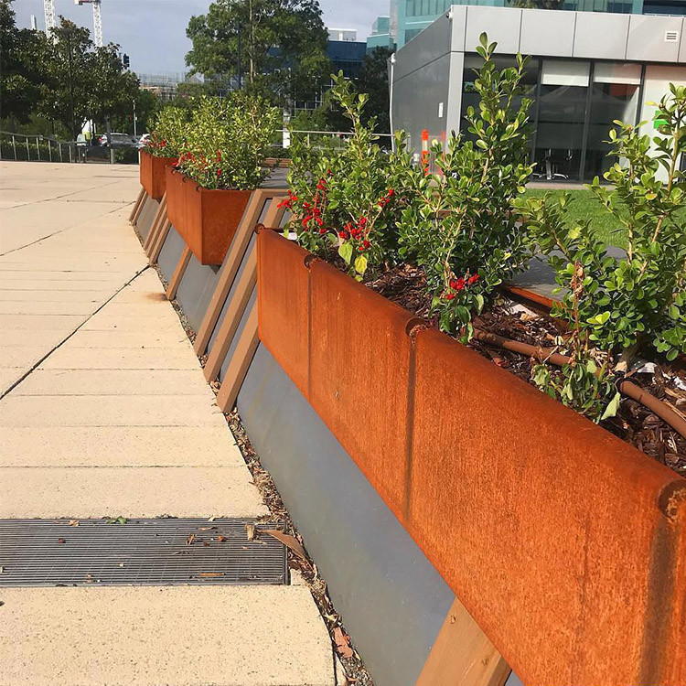 OEM ODM service Popular Large Corten Steel Tall Planters abrasion resistance