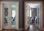 Double Wood And Glass Front Door Single Swing Open Style For Living Room