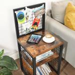 Nightstands with Grid Display Shelf, Wooden Bedside Table for Sale, Side Table,