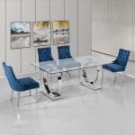 High Gloss 8 Seater Glass Dining Room Furniture Dinning Table Set
