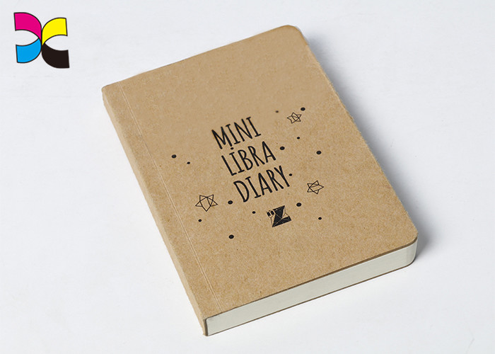 Grey Line Printing School Notebook Thread Stitching 300gsm Kraft Paper Cover
