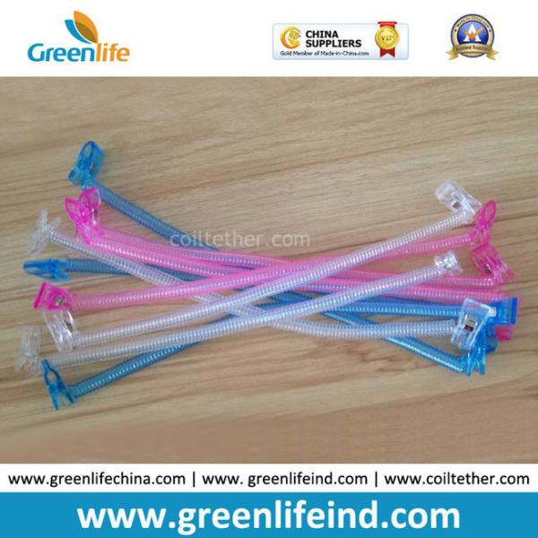 Buy cheap Fashion Transparent Clear/Blue/Pink Protection Coil Leash W/Clips from wholesalers