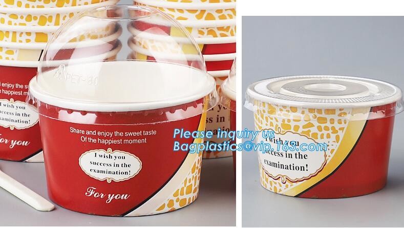 take away 8oz 4oz 7oz icecream cups with 95mm dome lids,12oz Eco-friendly recycled ice cream paper cup with lid spoon