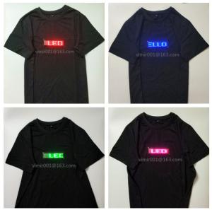 Wholesale change  message  by customer Led neutral advertising led tshirt for men and women flashing party's tshirt  include LED from china suppliers