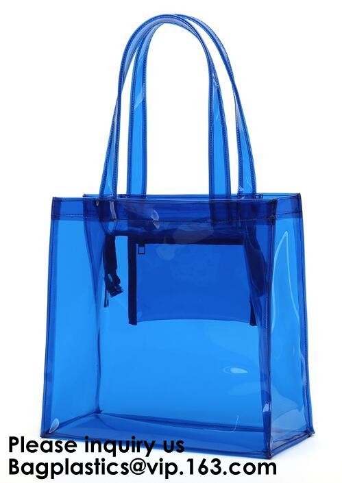 Clear PVC Sling Bag With Zipper Bag And Shoulder Strap, Clear PVC Large Handbag With Small Pouch,Bagease, Bagplastics