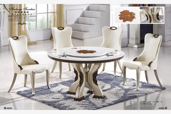 Buy cheap dining room 8 seater round marble table furniture from wholesalers