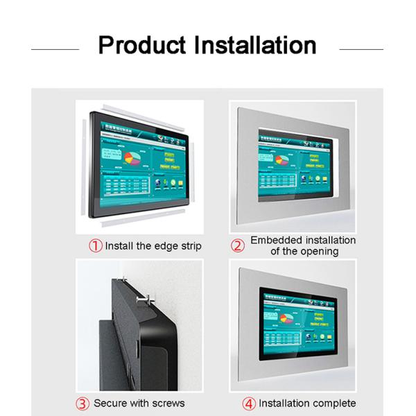 15.6 inch IP65 Capacitive Touch Stainless Steel Android Rear-mount Industrial Control Terminal with Embedded Wall-mounted Desktop Cantilever Install