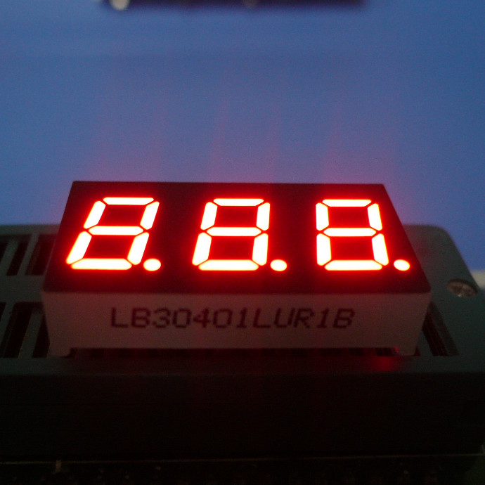 Customized Ultra Bright Red 7 Segment LED Display Triple Digit Common Cathode