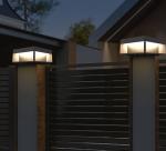 Outdoor Square Solar Lamp Post Lantern IP65 Die Cast Aluminum Solar Post Cap
